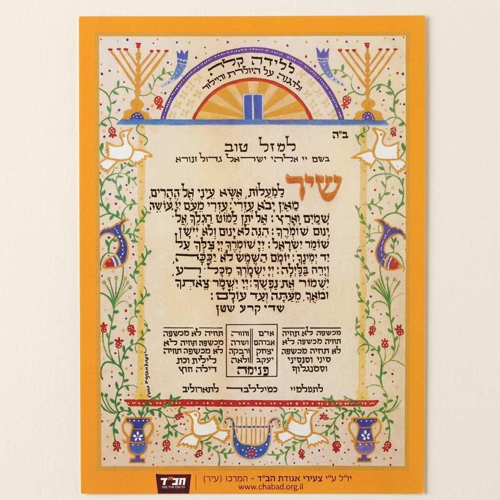 3 x 5 Shir Hamaalos Birthing Card